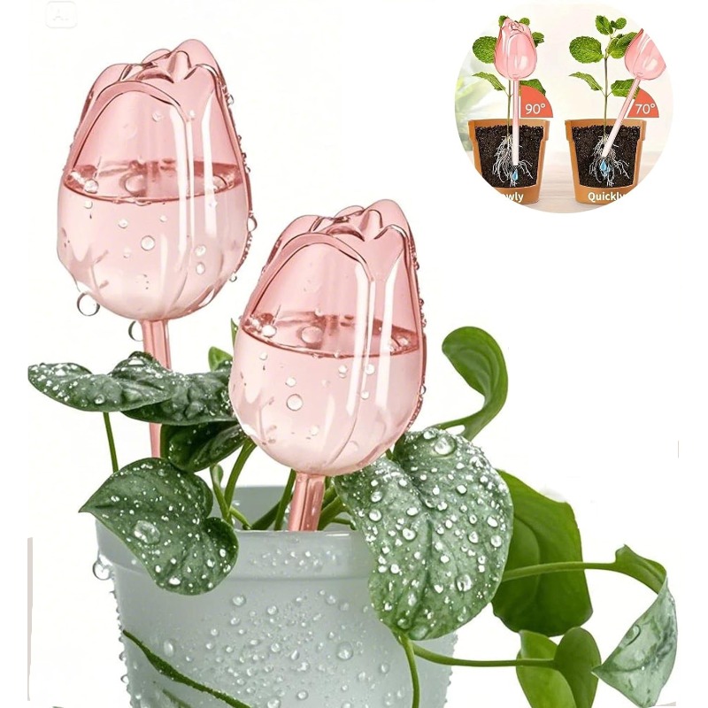 Plant Watering Globe - Pink Tulip Plant Watering Balls Watering