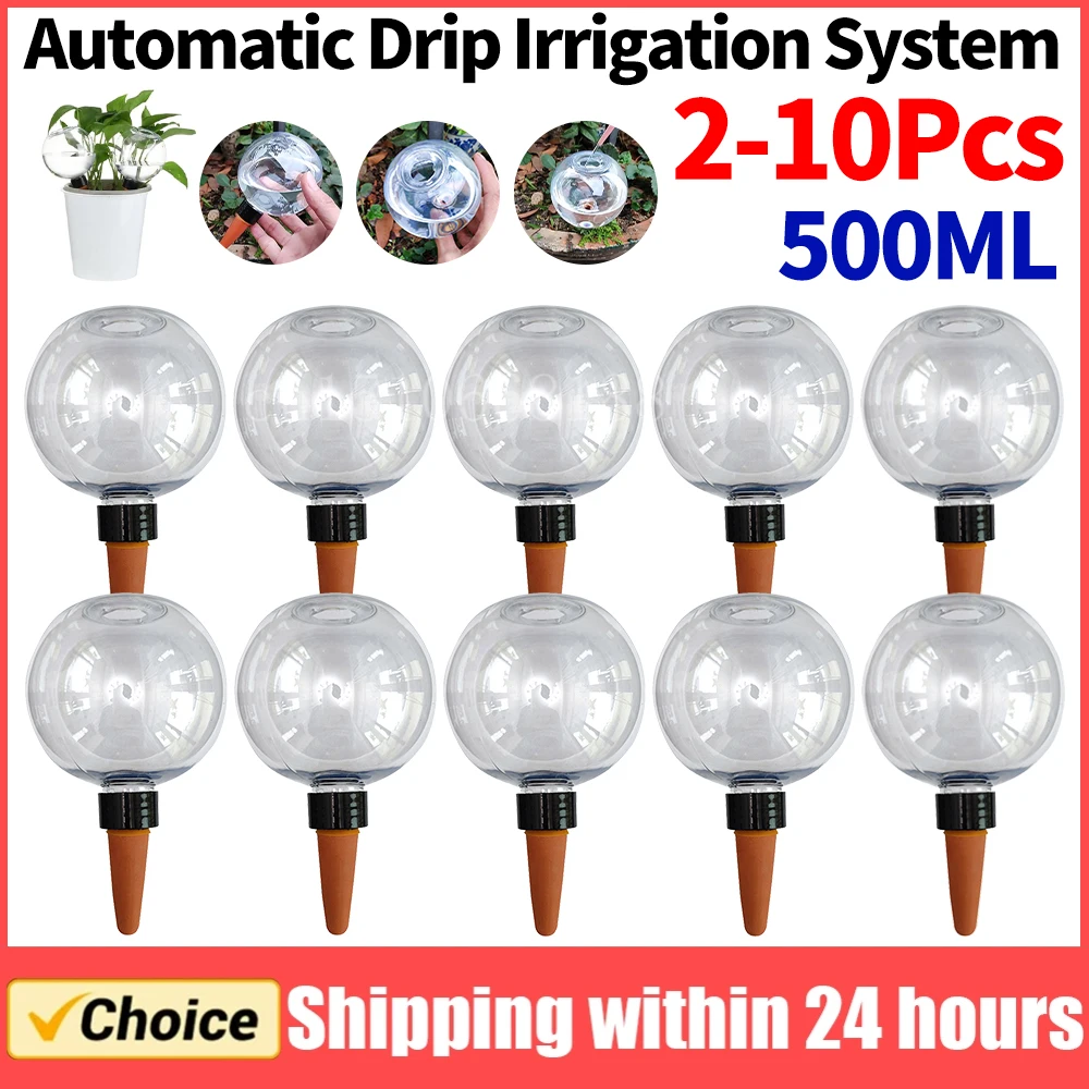Plant Watering Globe - 2-10Pcs Automatic Drip Irrigation System 500ML