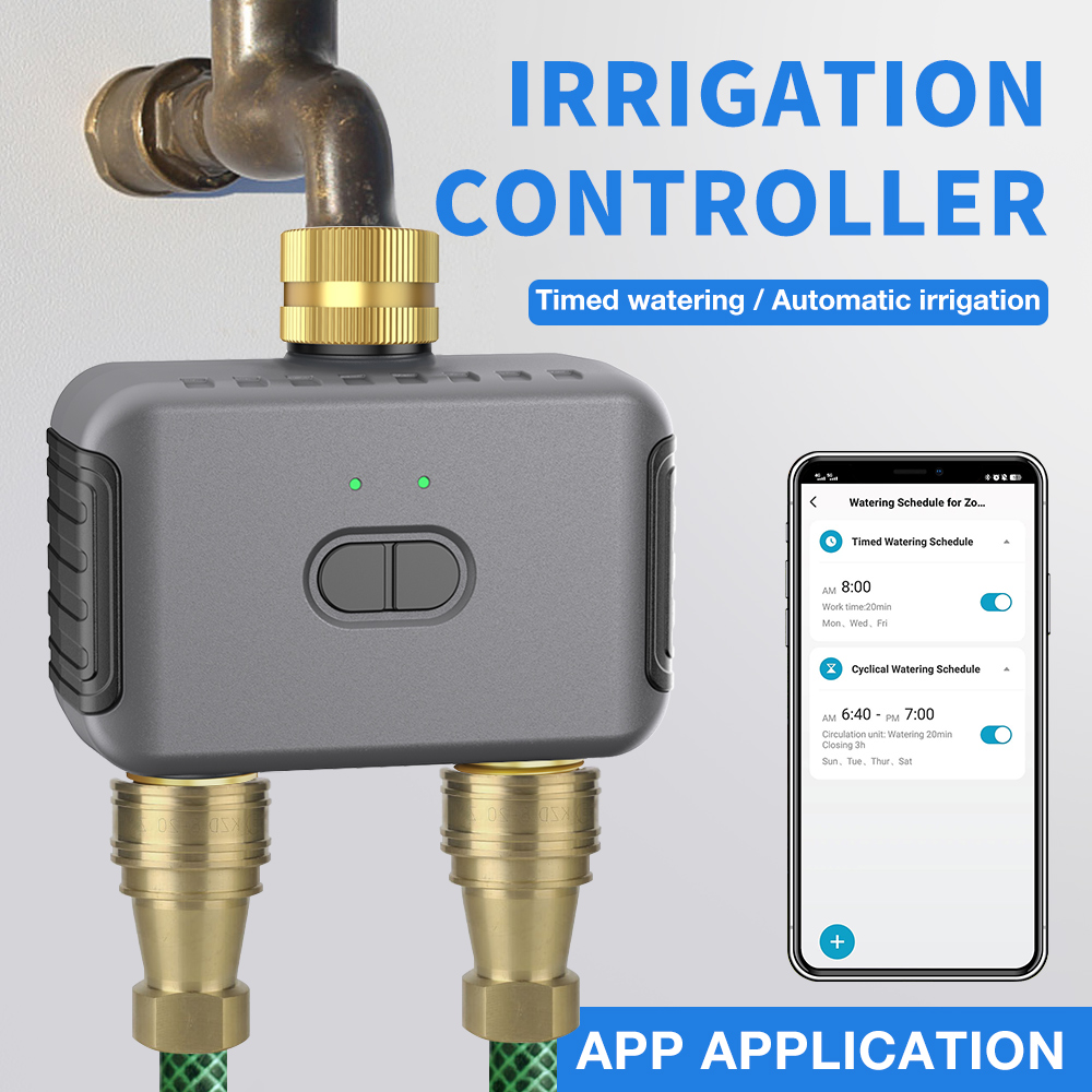 Smart Garden Timer - Tuya 2 Zone Watering Timer Garden