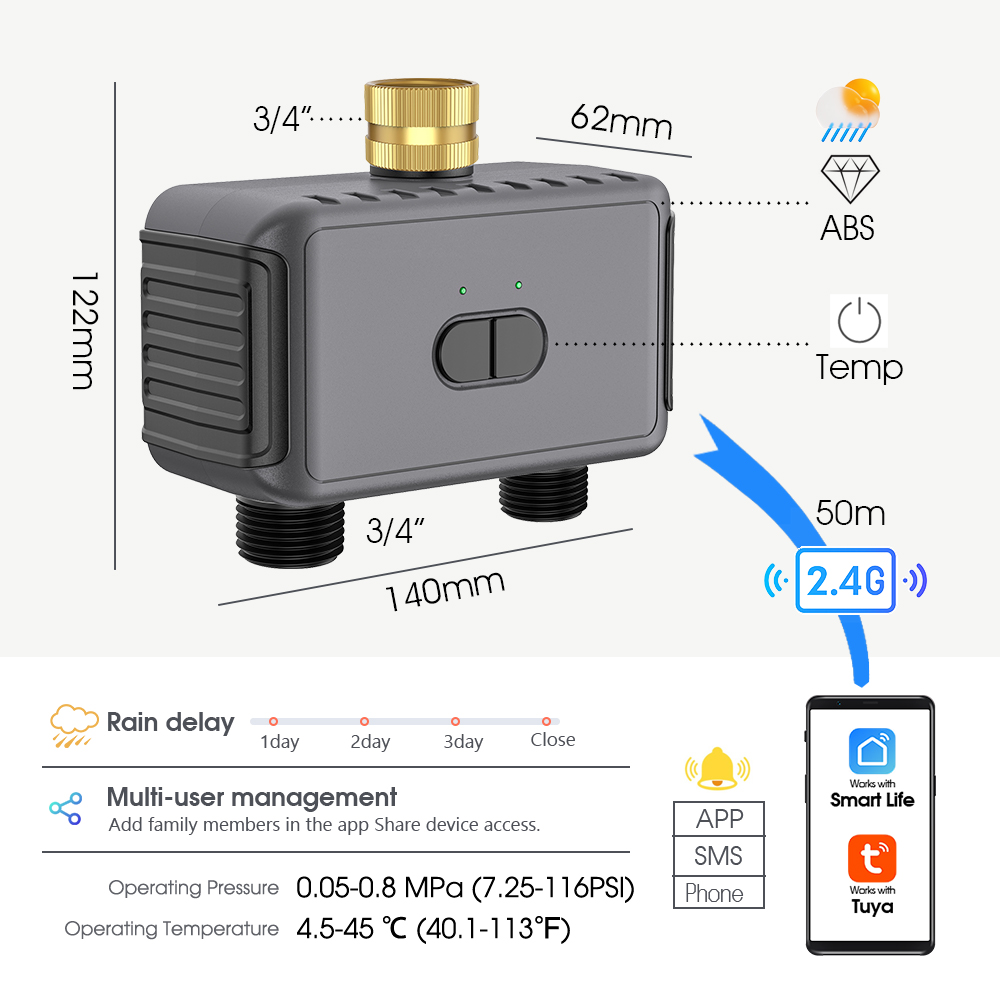 Tuya 2-Way Wifi Timer Mist Spr - đánh giá và giá Smart Garden Timer
