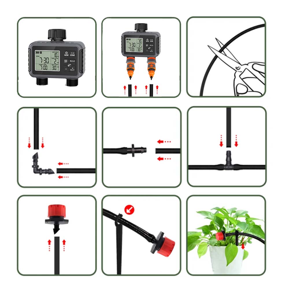 Dual Zone Independent Display  - đánh giá và giá Smart Garden Timer