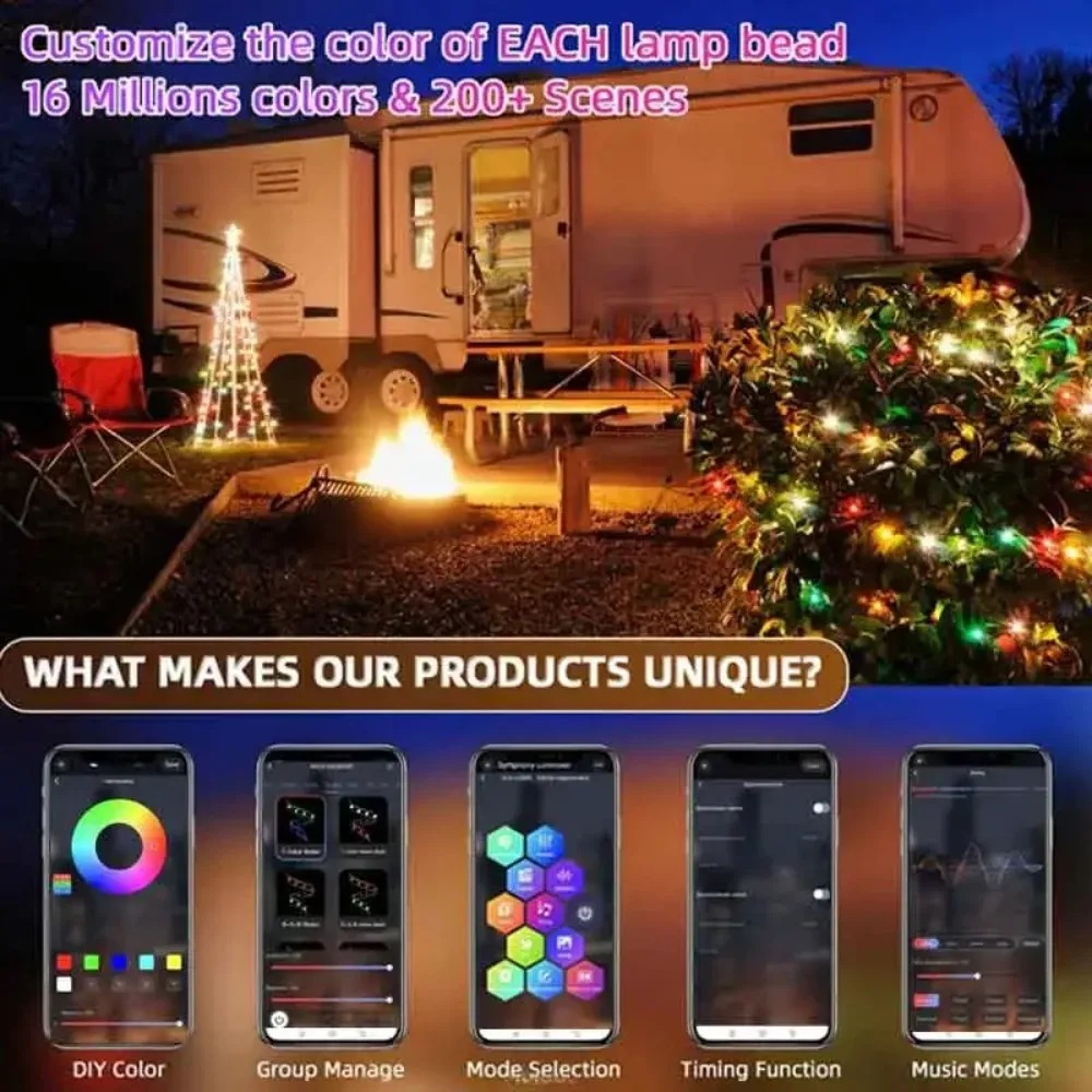 USB Bluetooth Smart LED Festoo - đánh giá và giá Smart Garden Festoon Lights